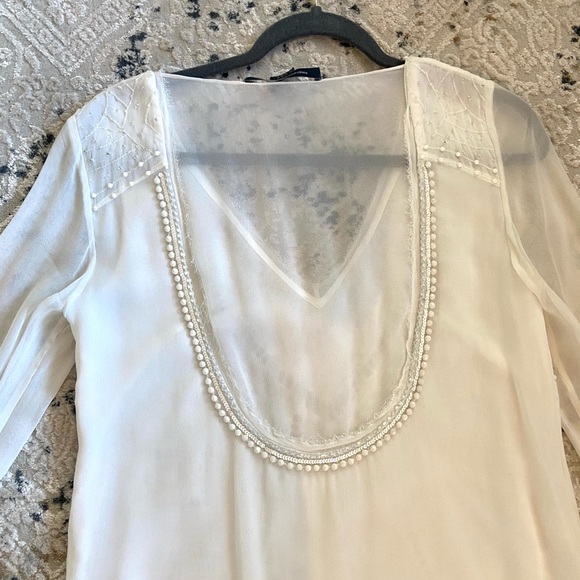 French Connection White Beaded Shift Dress - Picture 5 of 7